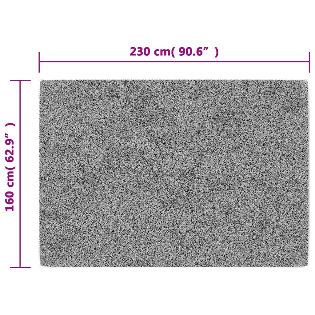 Rug, black and white, 160x230cm, non-slip