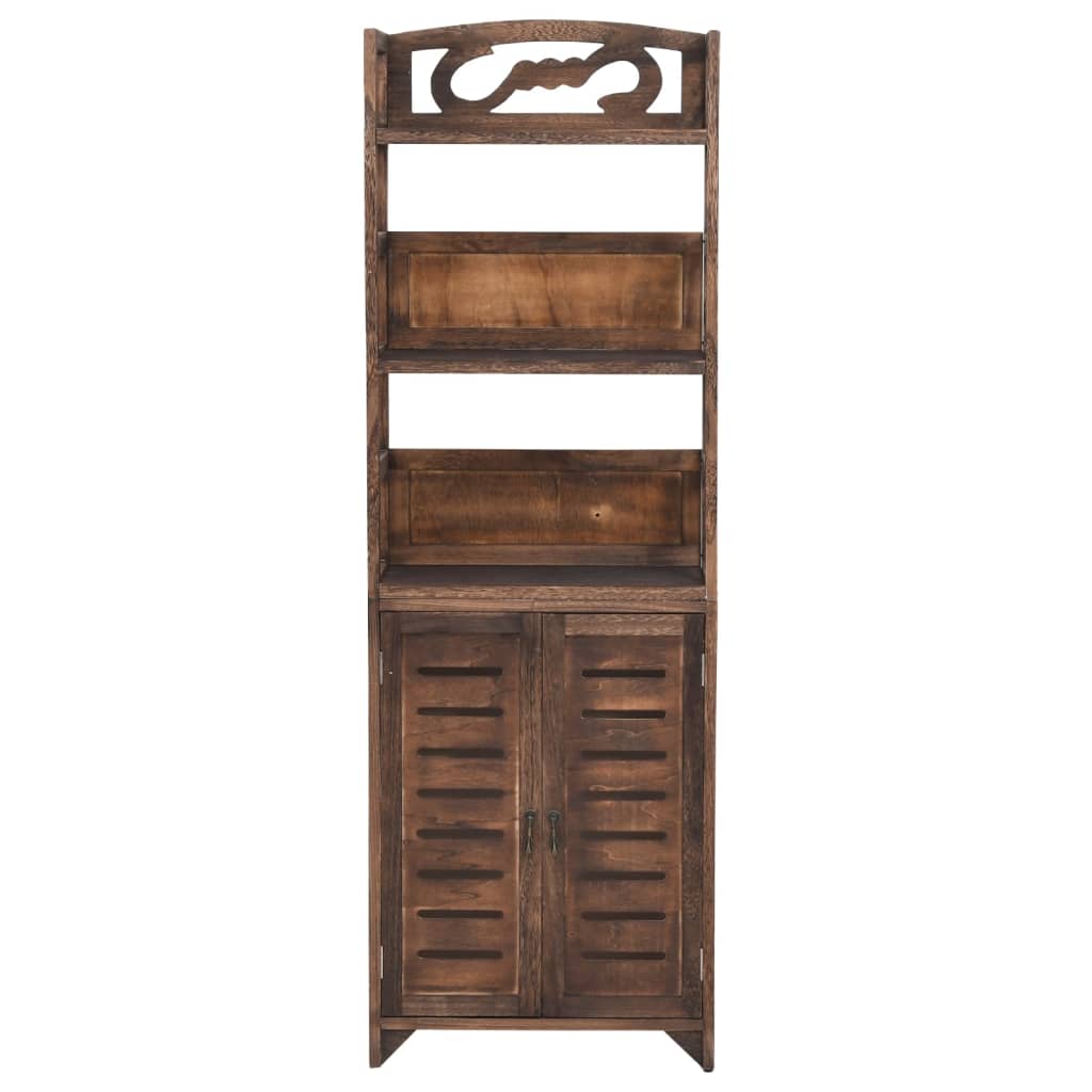 Display cabinet, dark brown, 46x24x140cm, paulownia