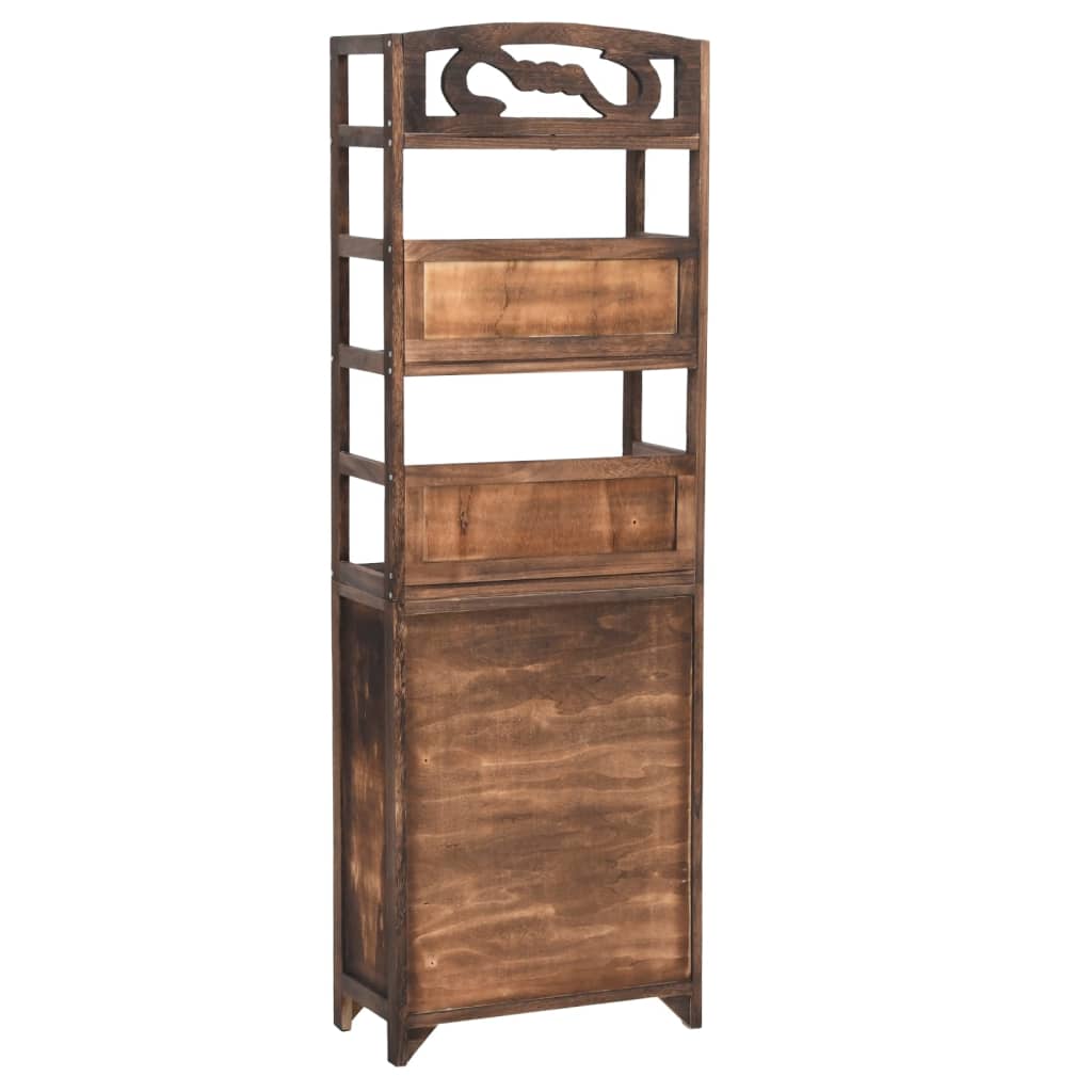 Display cabinet, dark brown, 46x24x140cm, paulownia