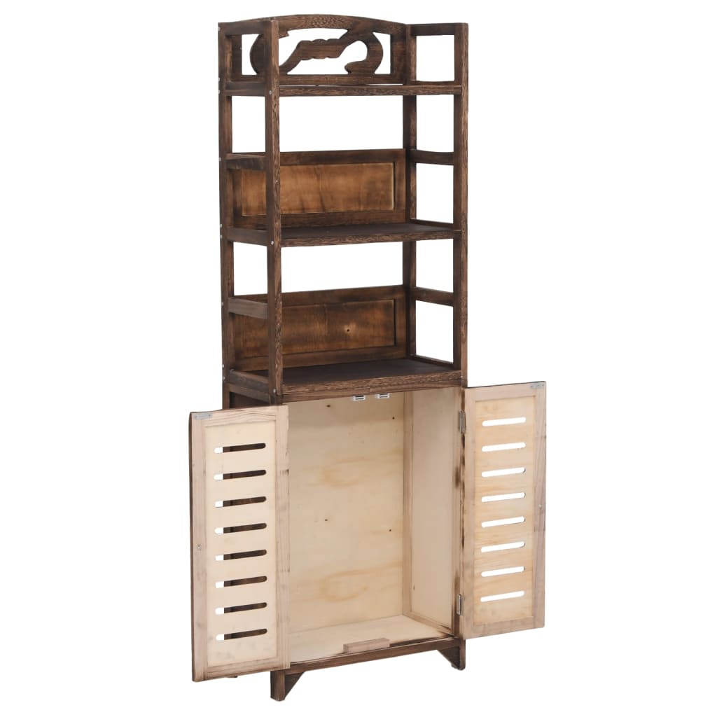 Display cabinet, dark brown, 46x24x140cm, paulownia