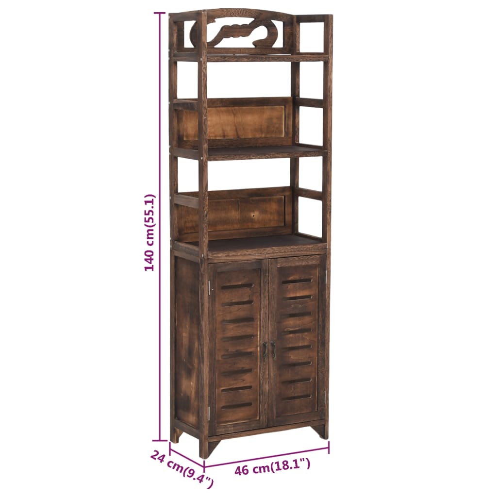 Display cabinet, dark brown, 46x24x140cm, paulownia