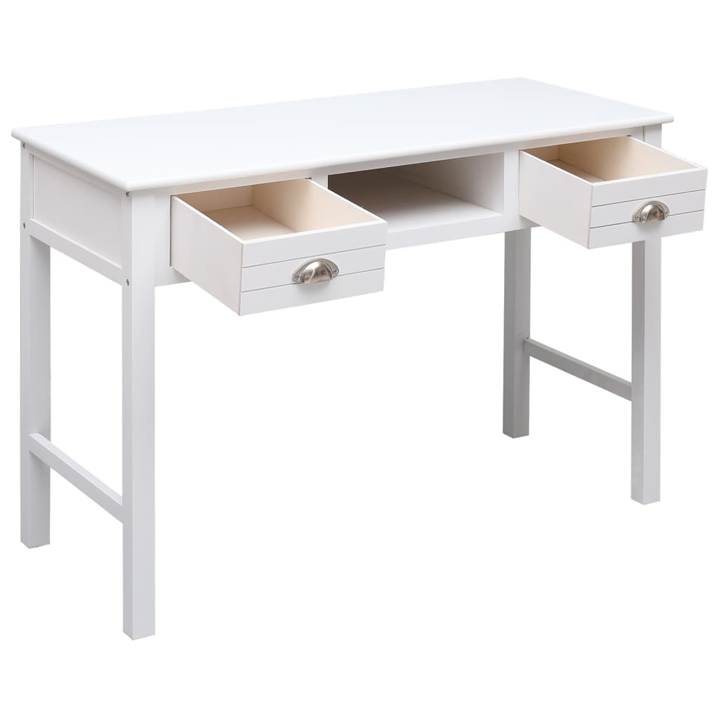 Desk, white, 108x45x76cm, solid paulownia wood