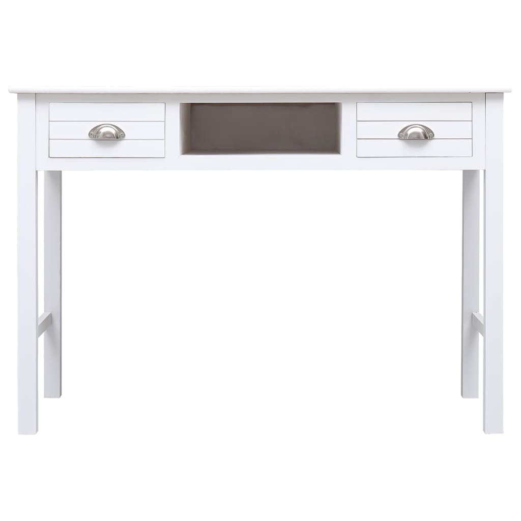 Desk, white, 108x45x76cm, solid paulownia wood