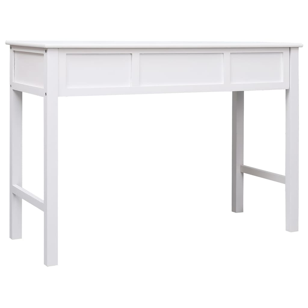 Desk, white, 108x45x76cm, solid paulownia wood