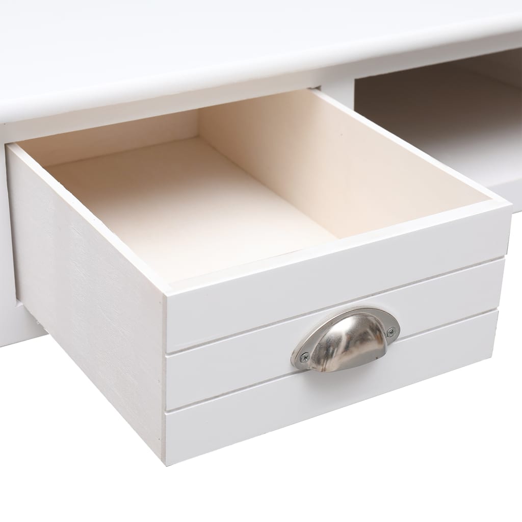 Desk, white, 108x45x76cm, solid paulownia wood