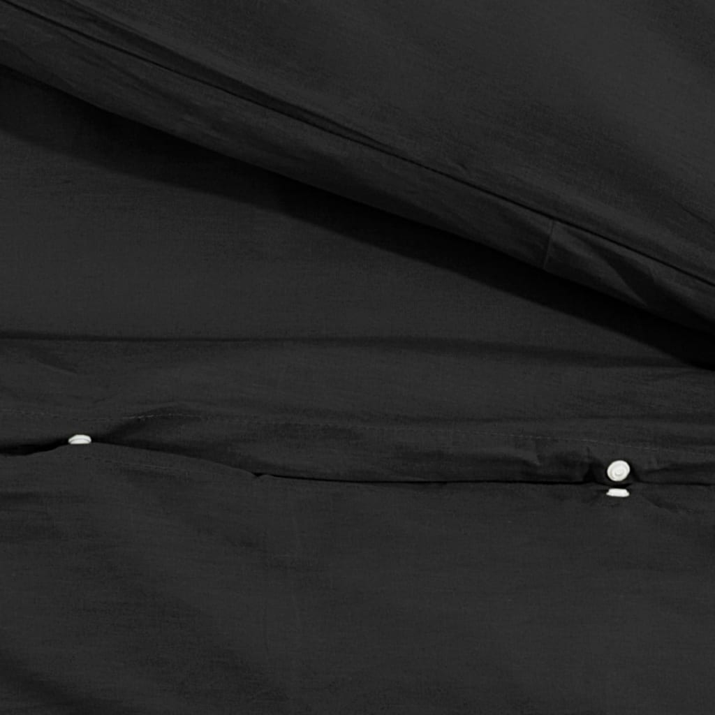 Duvet cover set, black, 240x220cm, microfiber