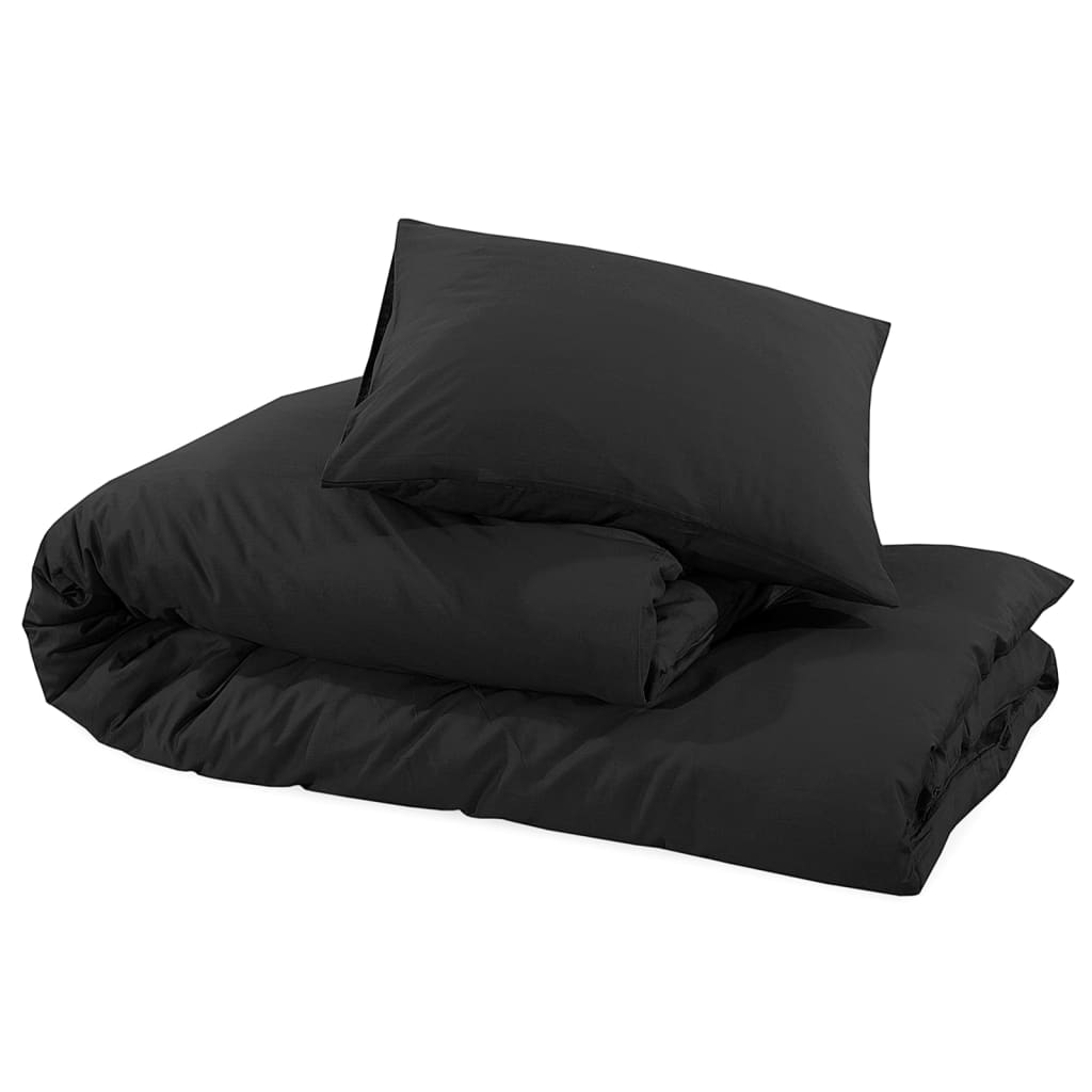 Duvet cover set, black, 135x200cm, cotton