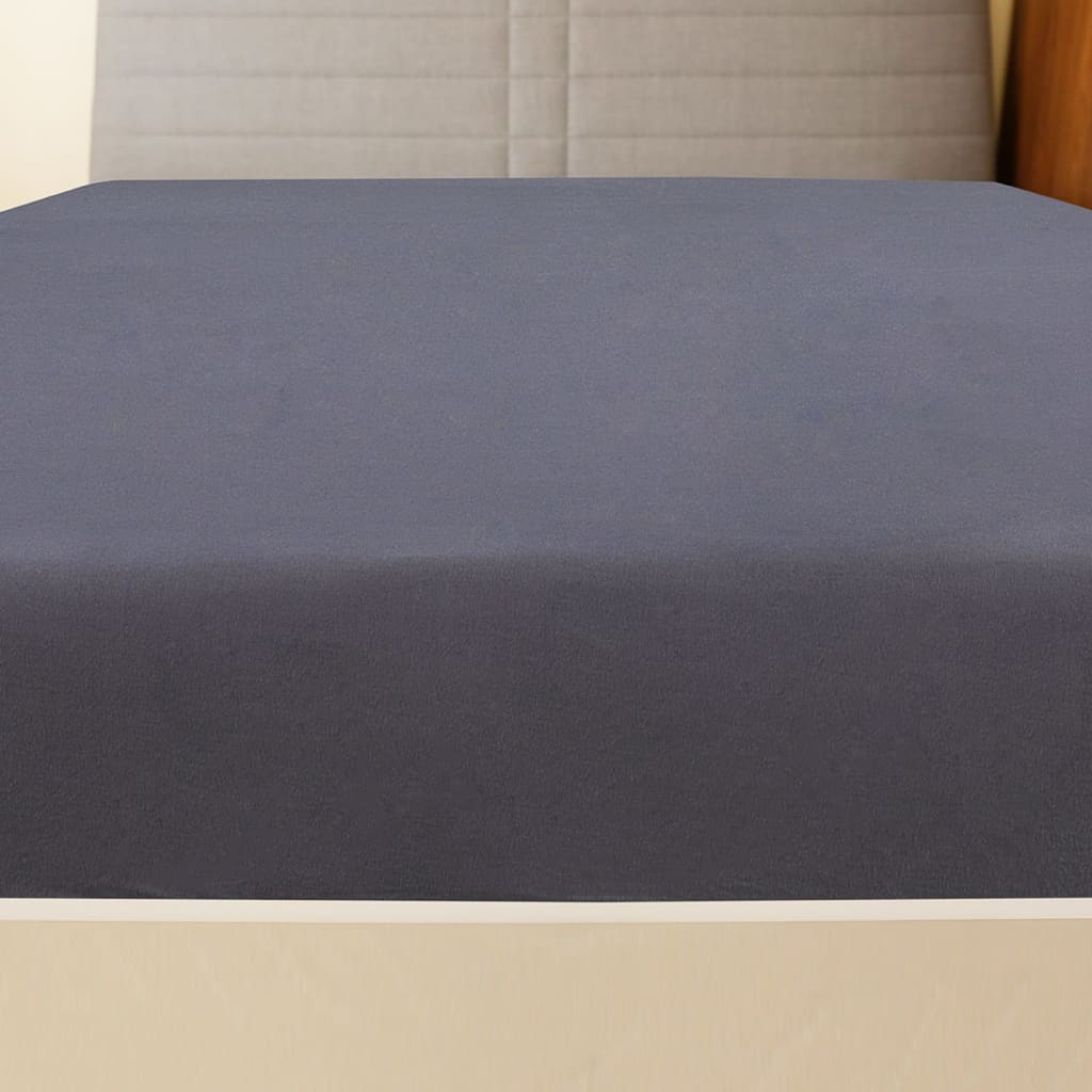 Fitted sheets, 2 pcs., anthracite, 160x200cm, cotton