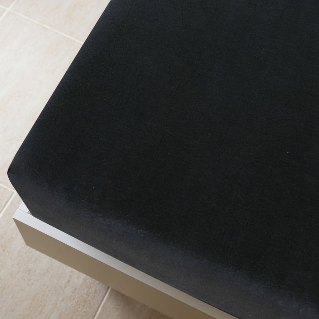 Fitted sheets, 2 pcs, black, 90x200cm, cotton