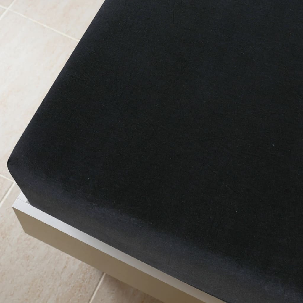 Fitted knitted sheet, black, 180x200cm, cotton