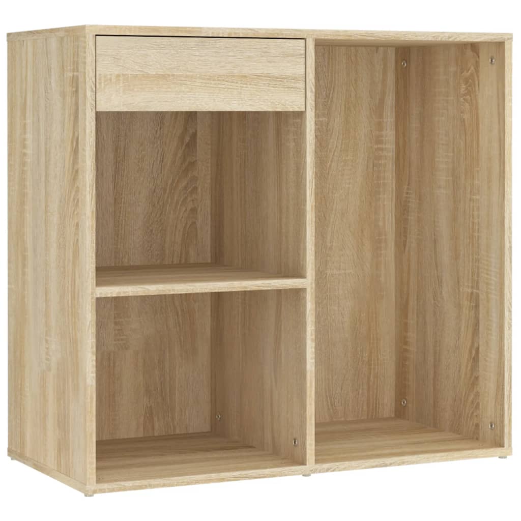 Cosmetic table with LED and cabinet, oak, wood