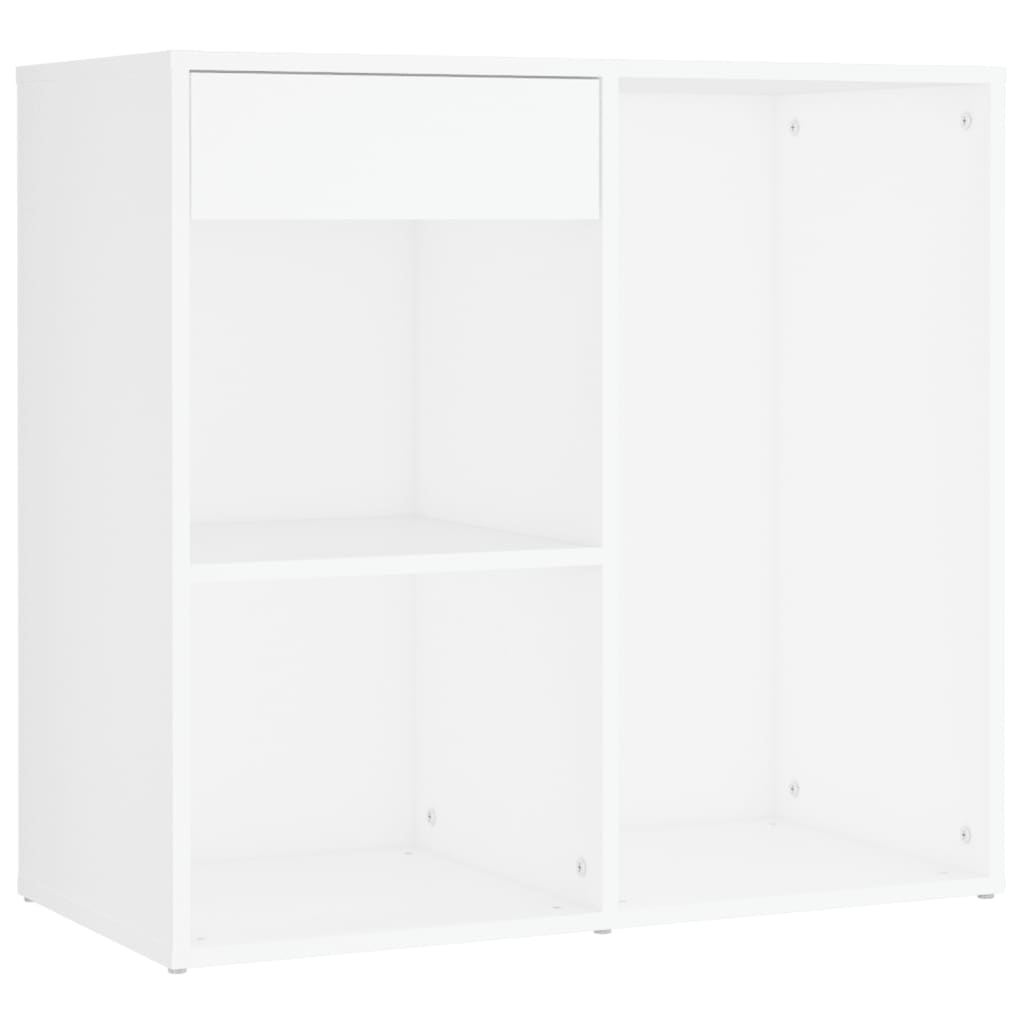 Cosmetic table with LED and 2 cabinets, white, wood