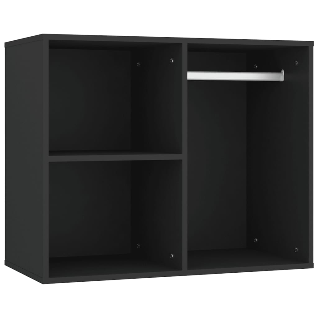 Kosmētikas galdiņš ar LED/skapīšiem, melns, koks