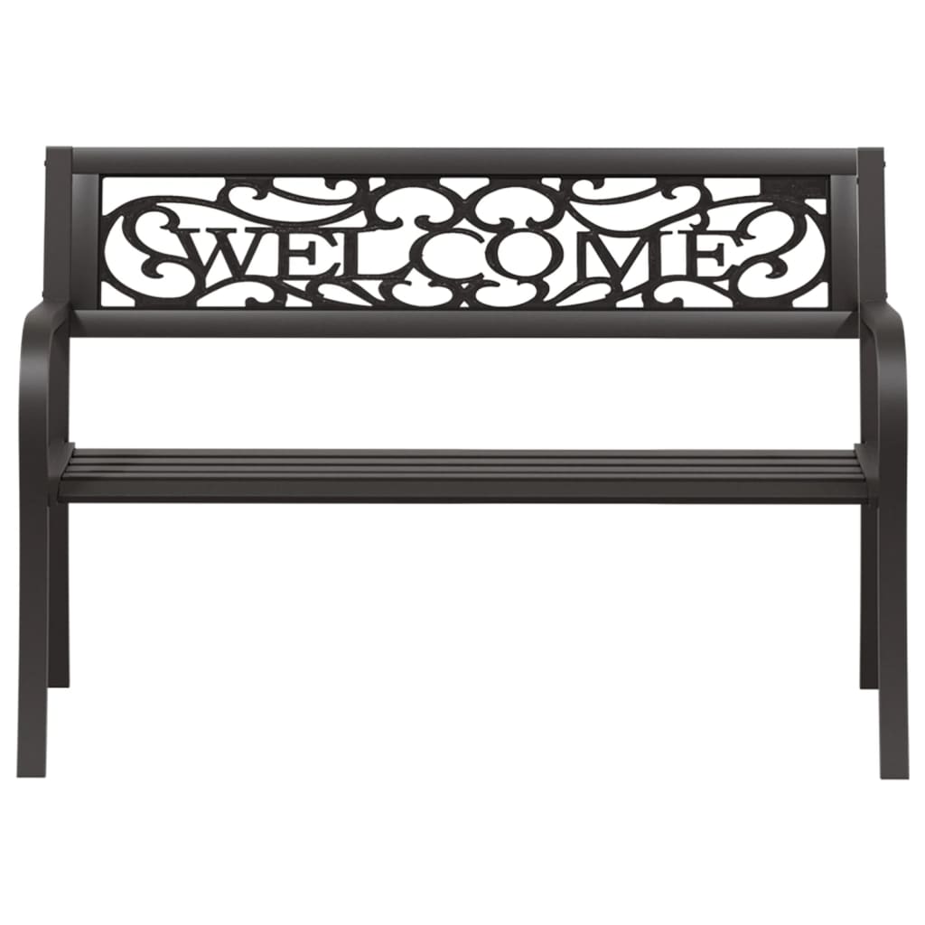 Garden bench, black, 125cm, steel