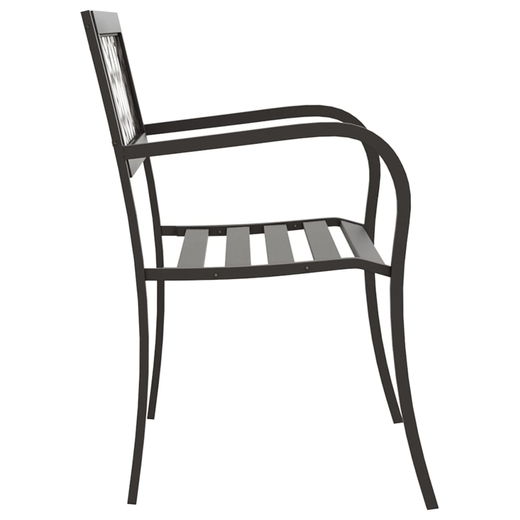 Garden bench, black, 125cm, steel