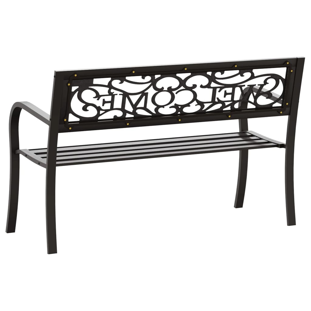 Garden bench, black, 125cm, steel
