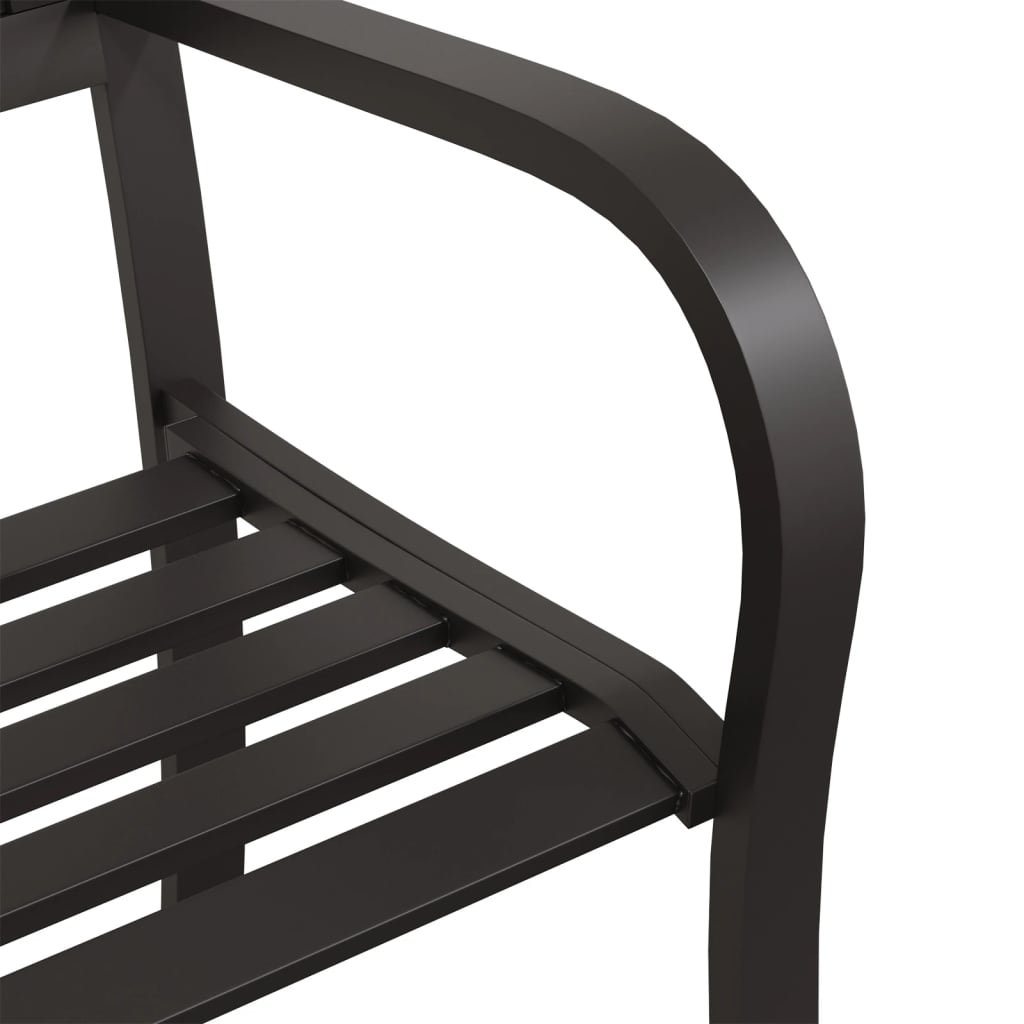 Garden bench, black, 125cm, steel