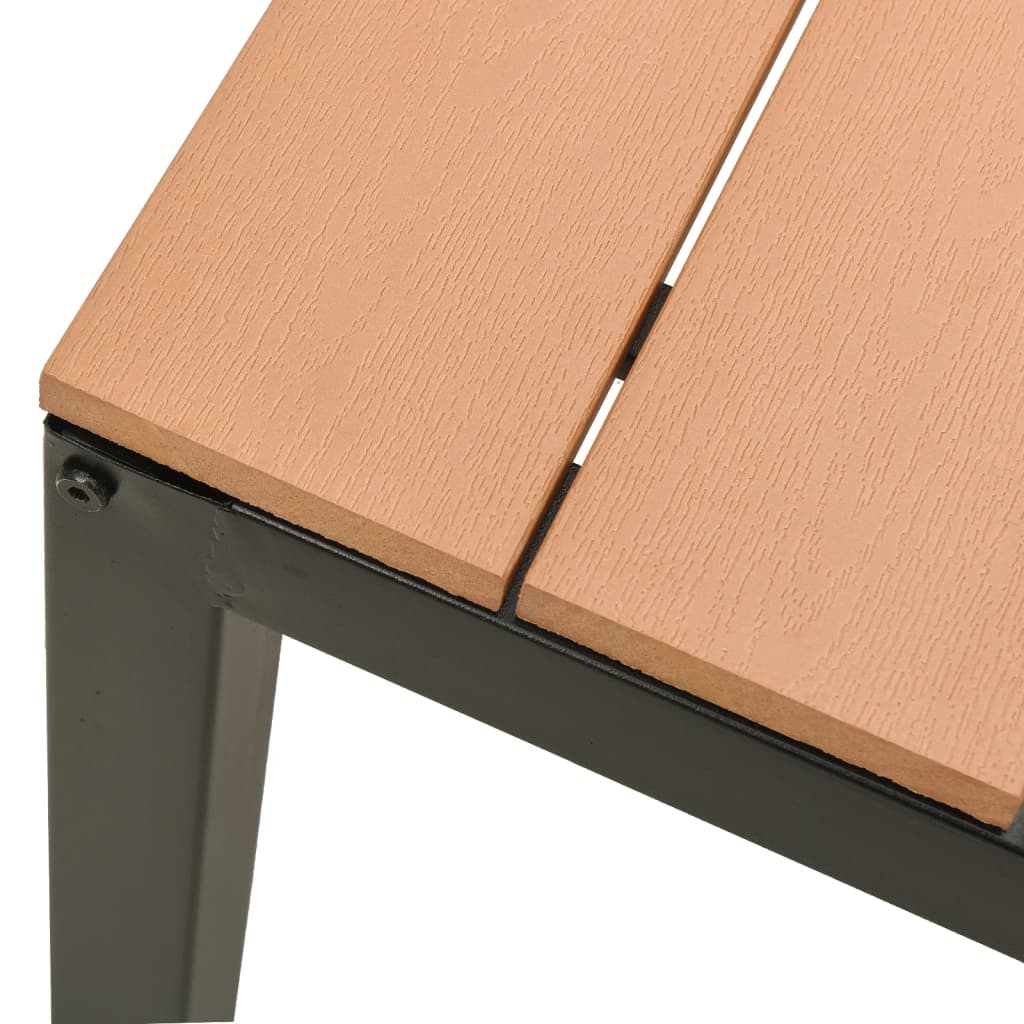 Sodo suoliukas, rudos/juodos spalvos, 110cm, plienas ir WPC