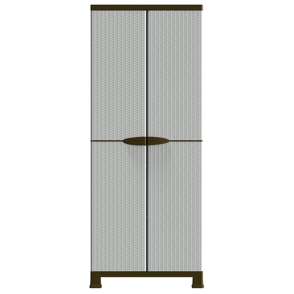 Plastic cupboard, 68x39x171.5cm, rattan design