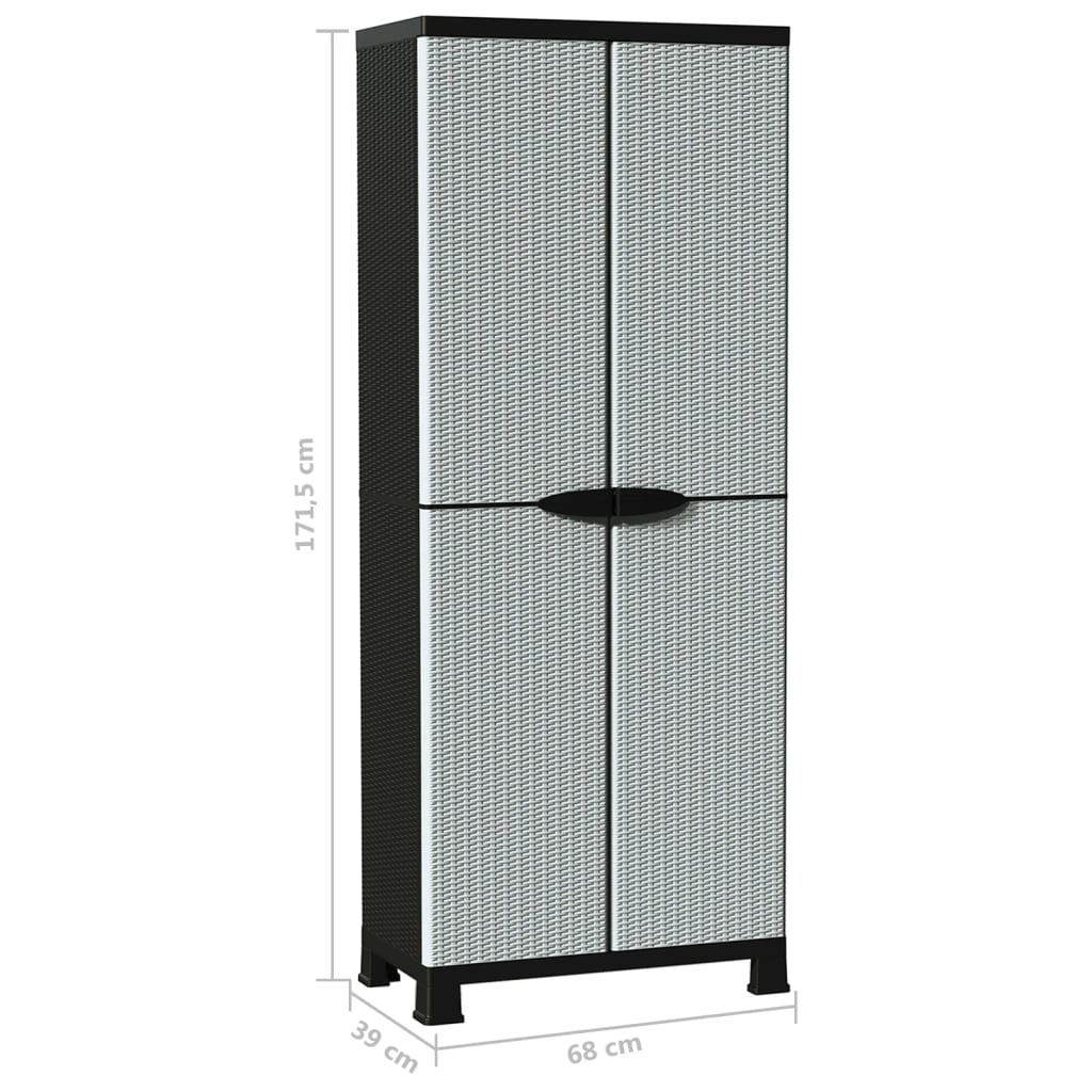 Plastic cupboard, 68x39x171.5cm, rattan design