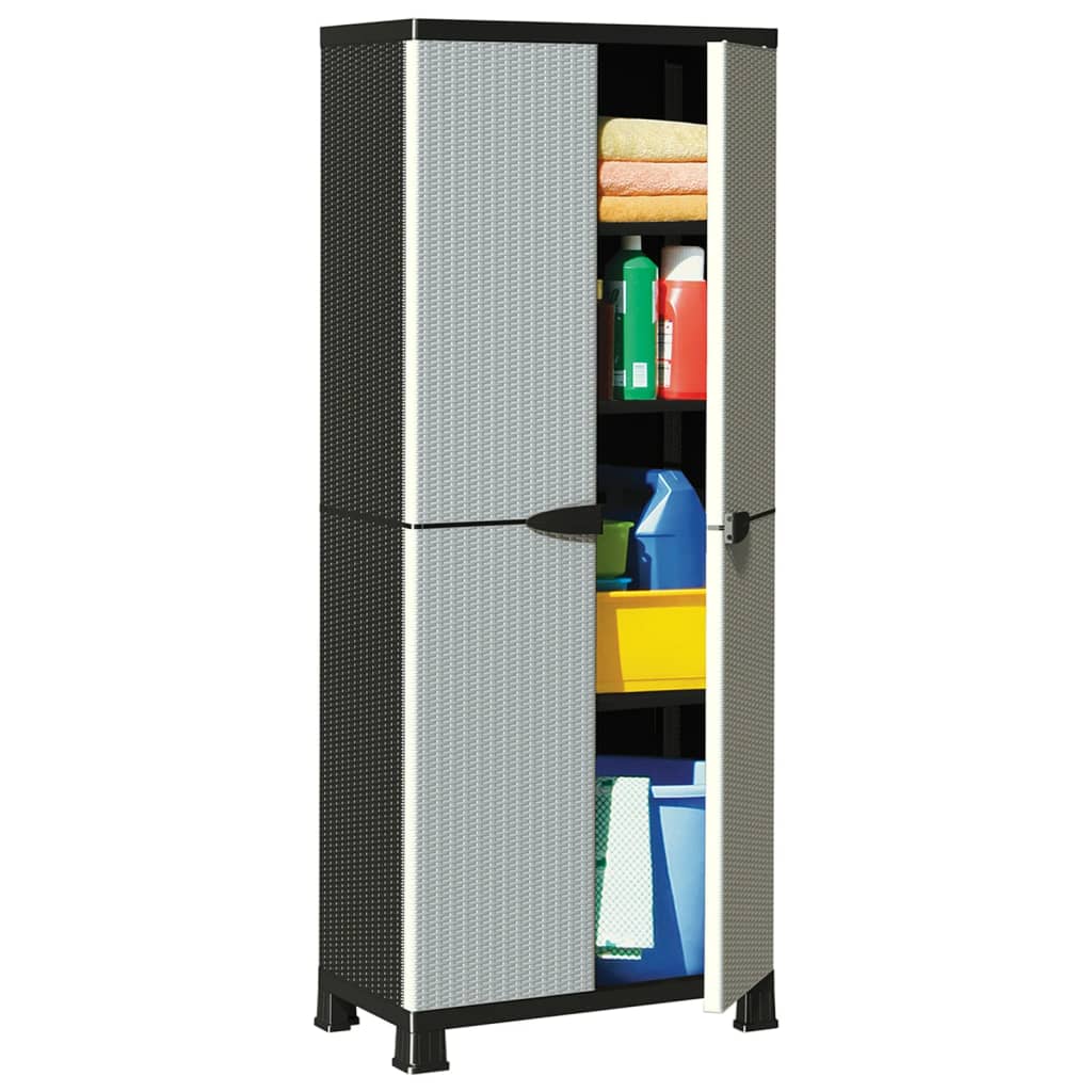 Plastic cupboard, 68x39x171.5cm, rattan design