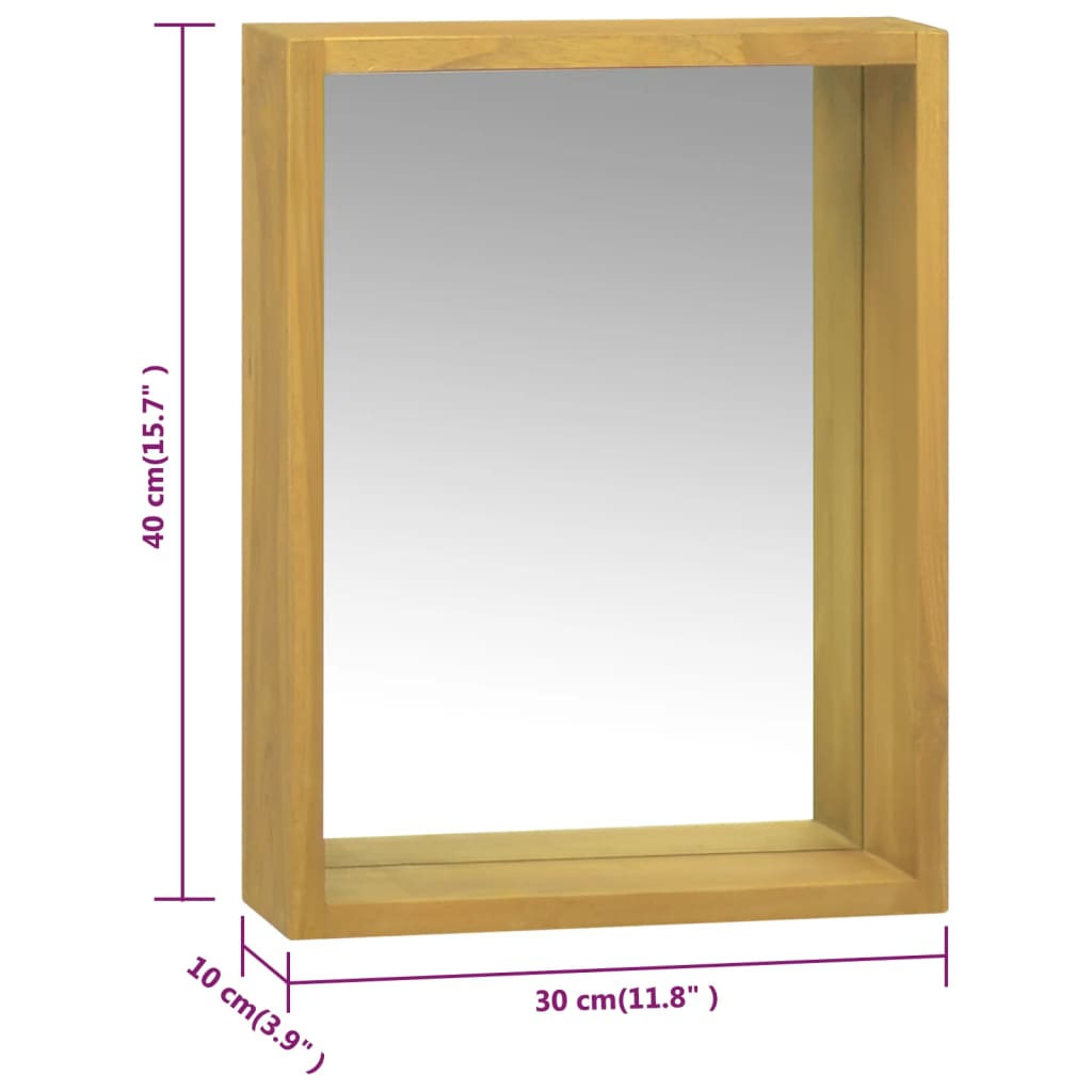 Mirrored cabinet, 30x10x40cm, solid teak wood