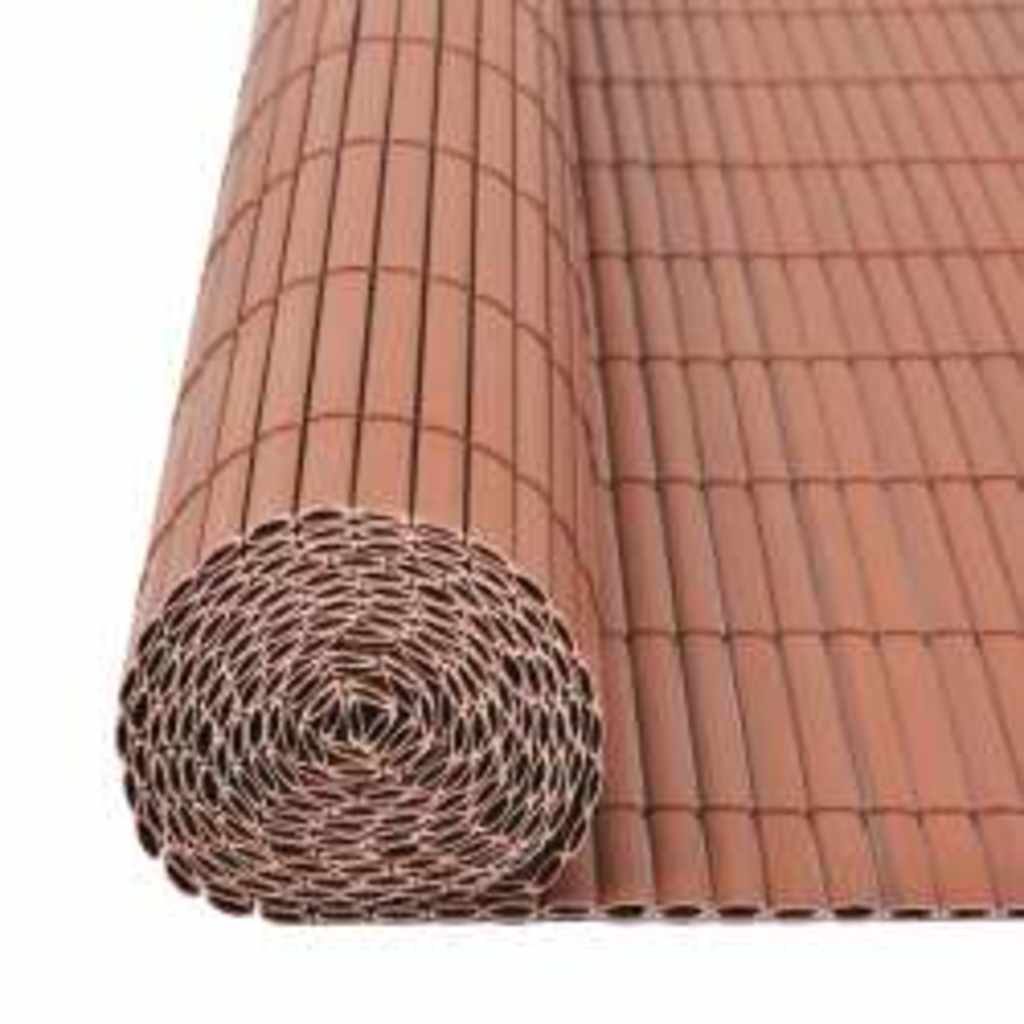 Double-sided garden fence, brown, 90x400cm