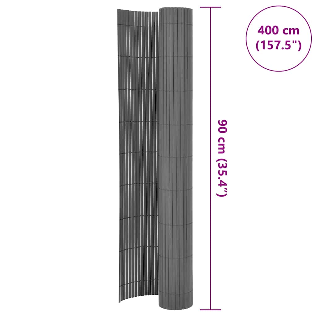Double-sided garden fence, grey, 90x400cm