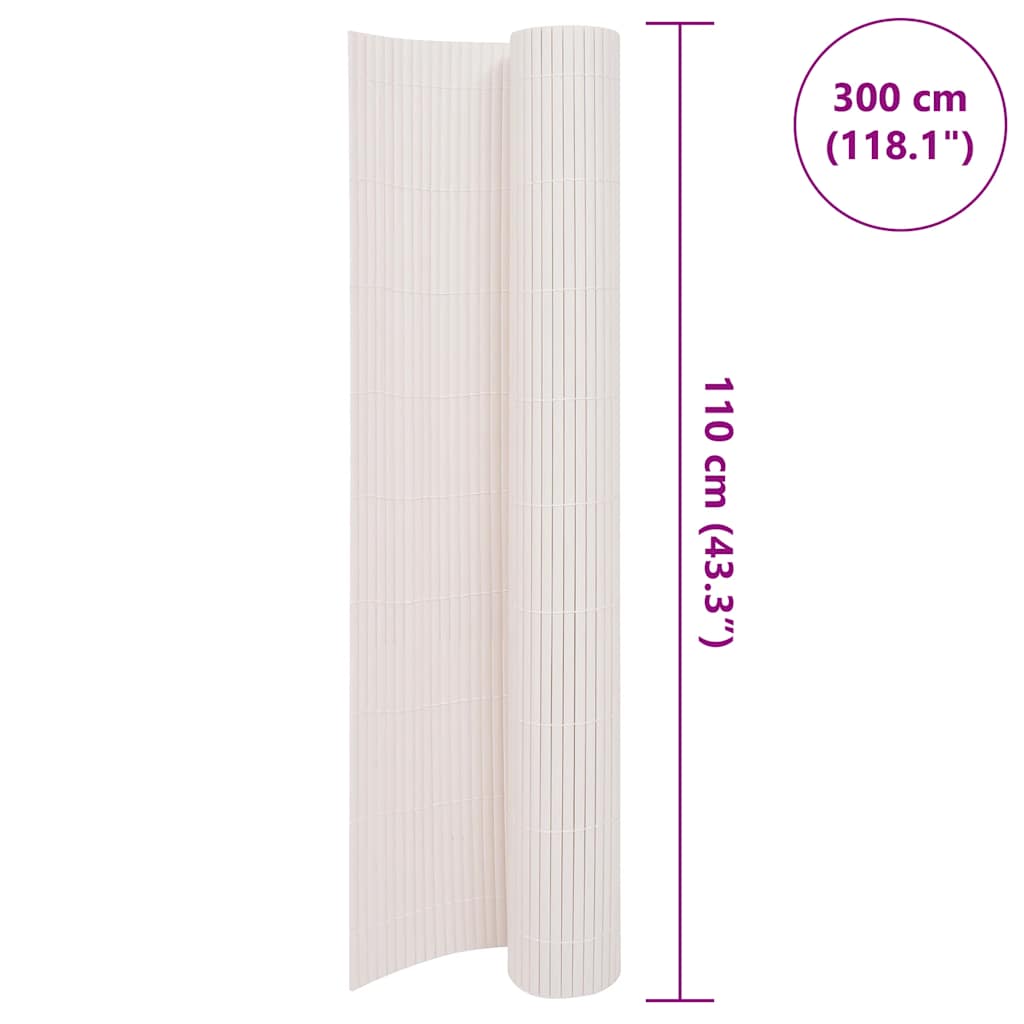 Double-sided garden fence, white, 110x300cm