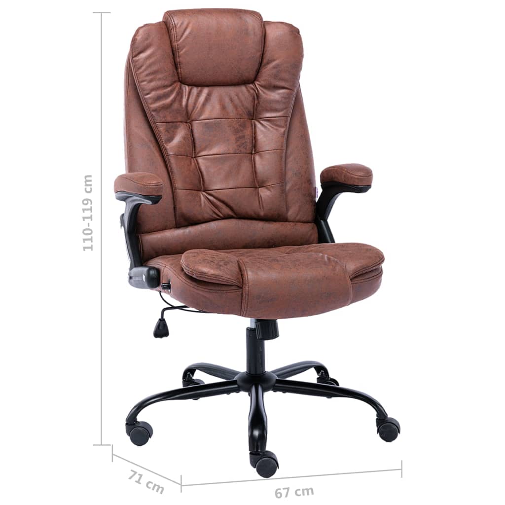 Office chair, light brown, artificial suede