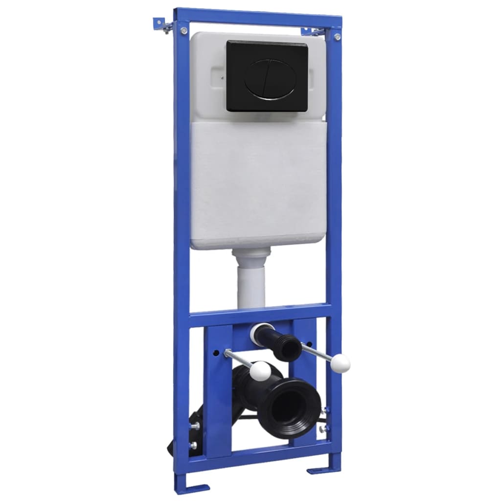 Wall-hung toilet with concealed high cistern, ceramic