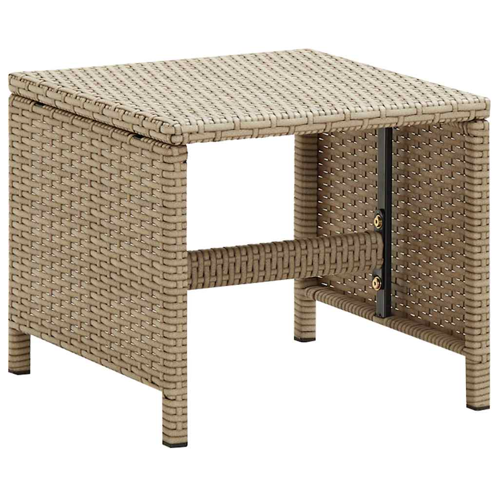 Garden chairs with footrests, 2 pcs., sand, poly rattan