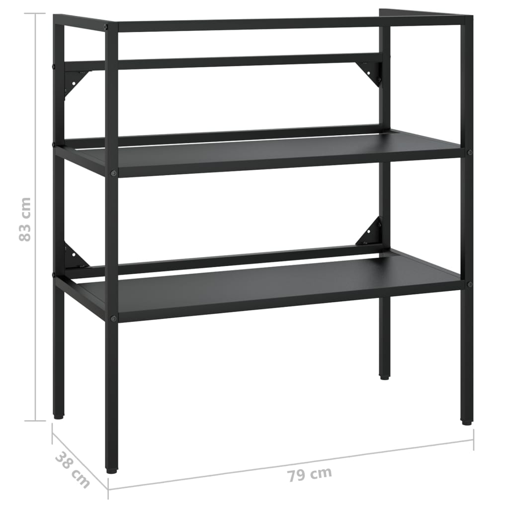 Vannas istabas izlietnes rāmis, melns, 79x38x83cm, dzelzs