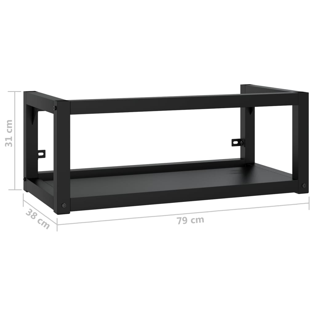 Bathroom sink frame, black, 79x38x31cm, iron