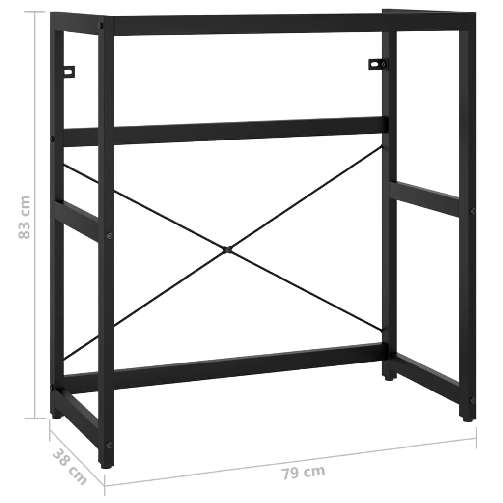 Vannas istabas izlietnes rāmis, melns, 79x38x83cm, dzelzs