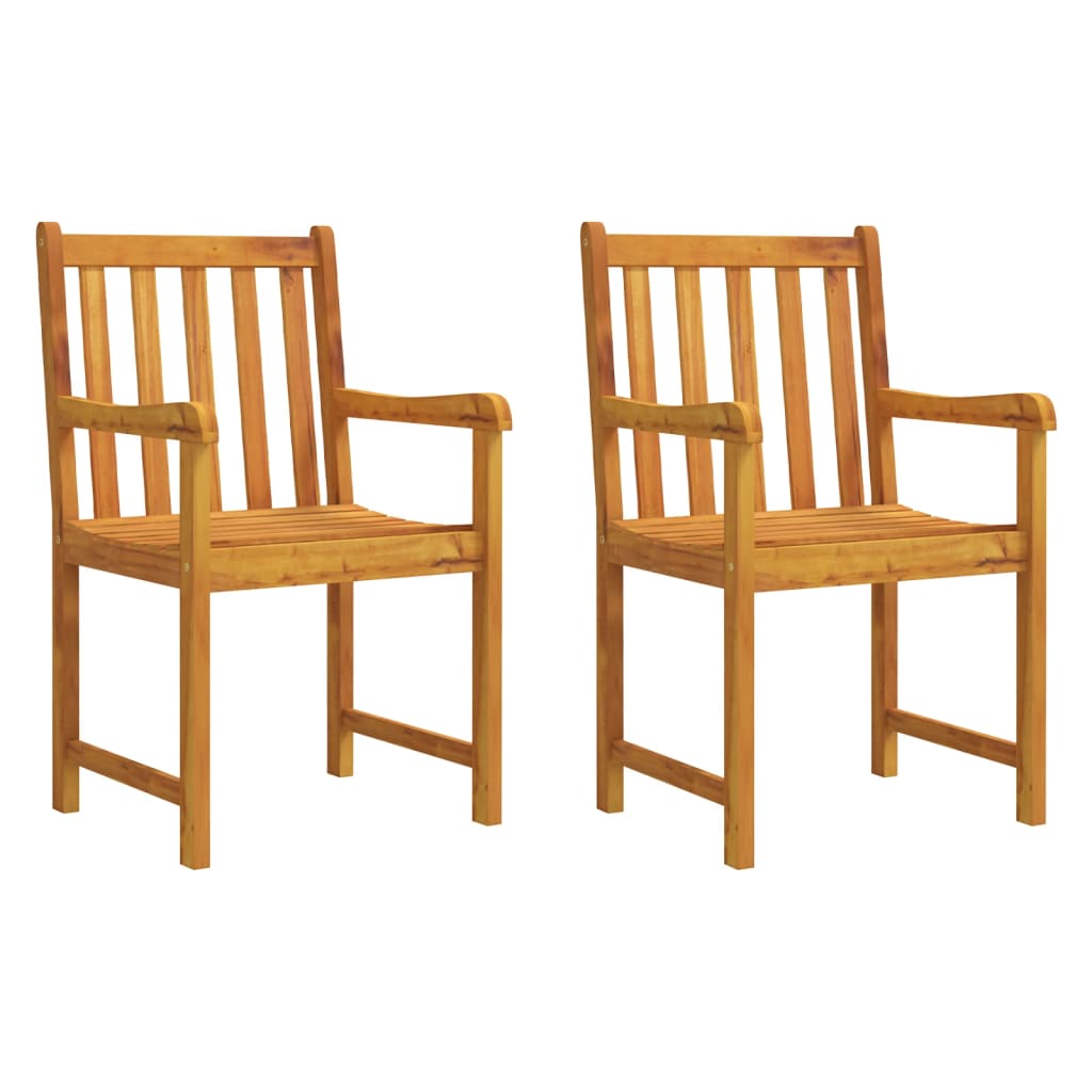 Garden chairs, 2 pcs., solid acacia wood