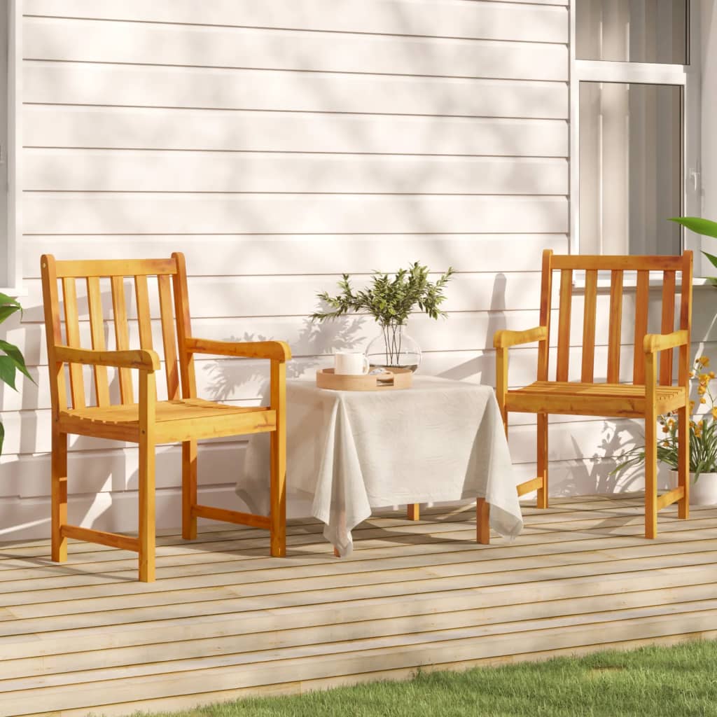 Garden chairs, 2 pcs., solid acacia wood