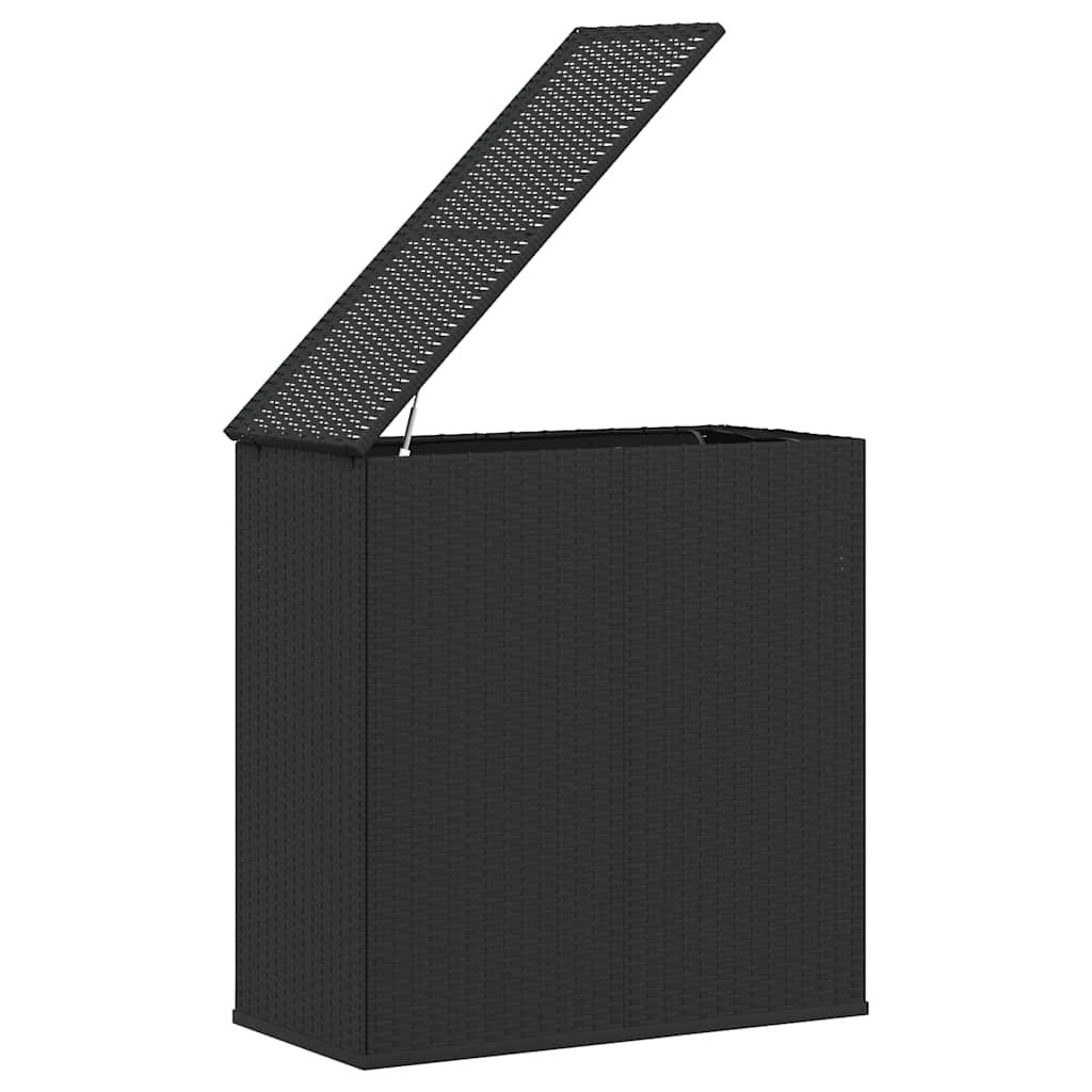 Sodo dėžė pagalvėlėms, juoda, 100x49x103,5cm, PE ratanas