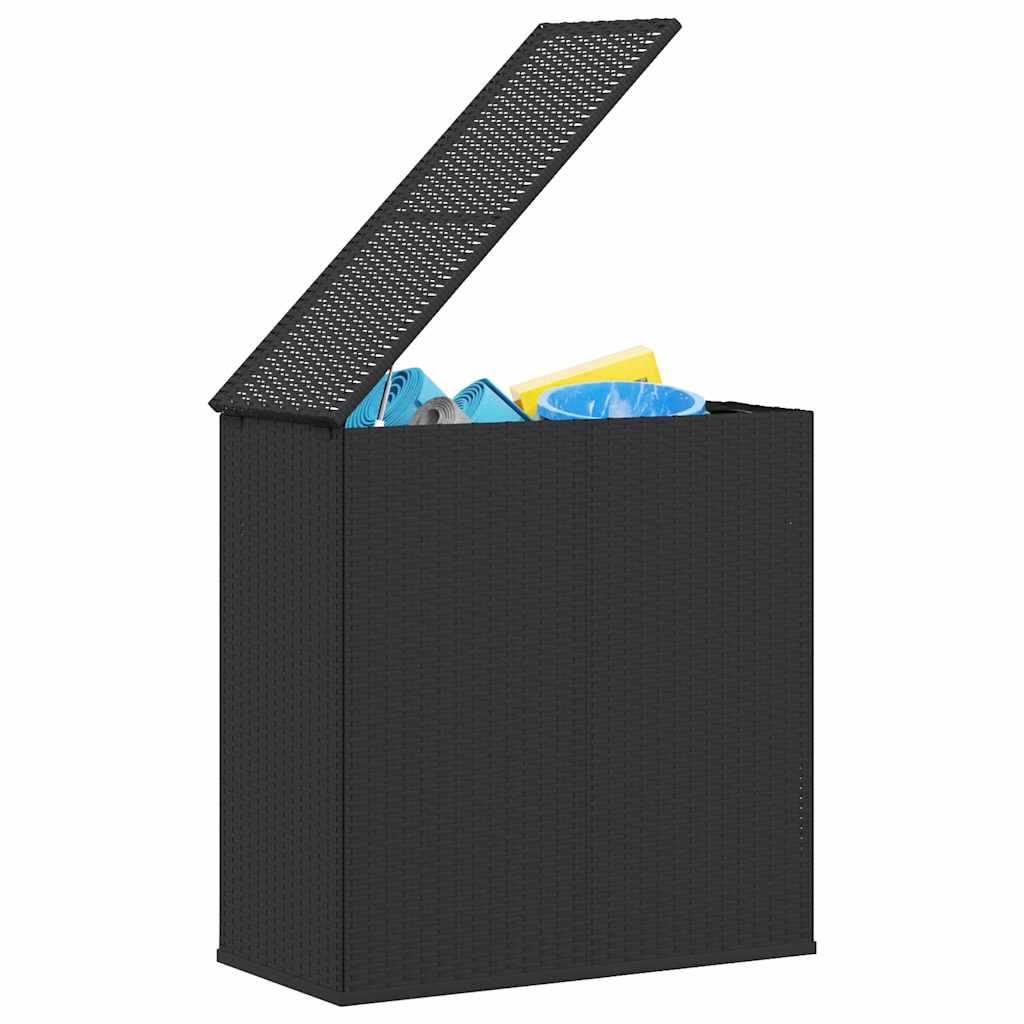 Sodo dėžė pagalvėlėms, juoda, 100x49x103,5cm, PE ratanas