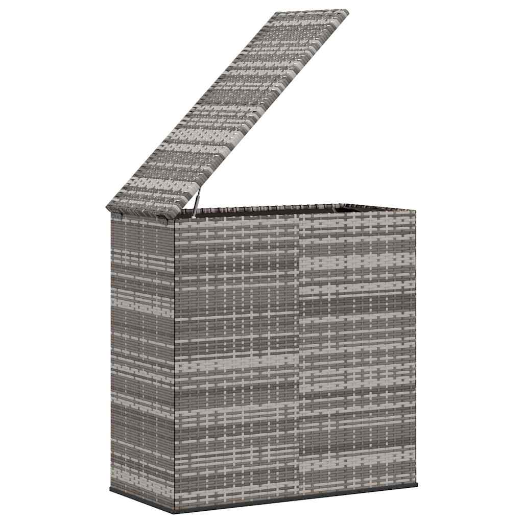 Sodo dėžė pagalvėlėms, pilka, 100x49x103,5cm, PE ratanas