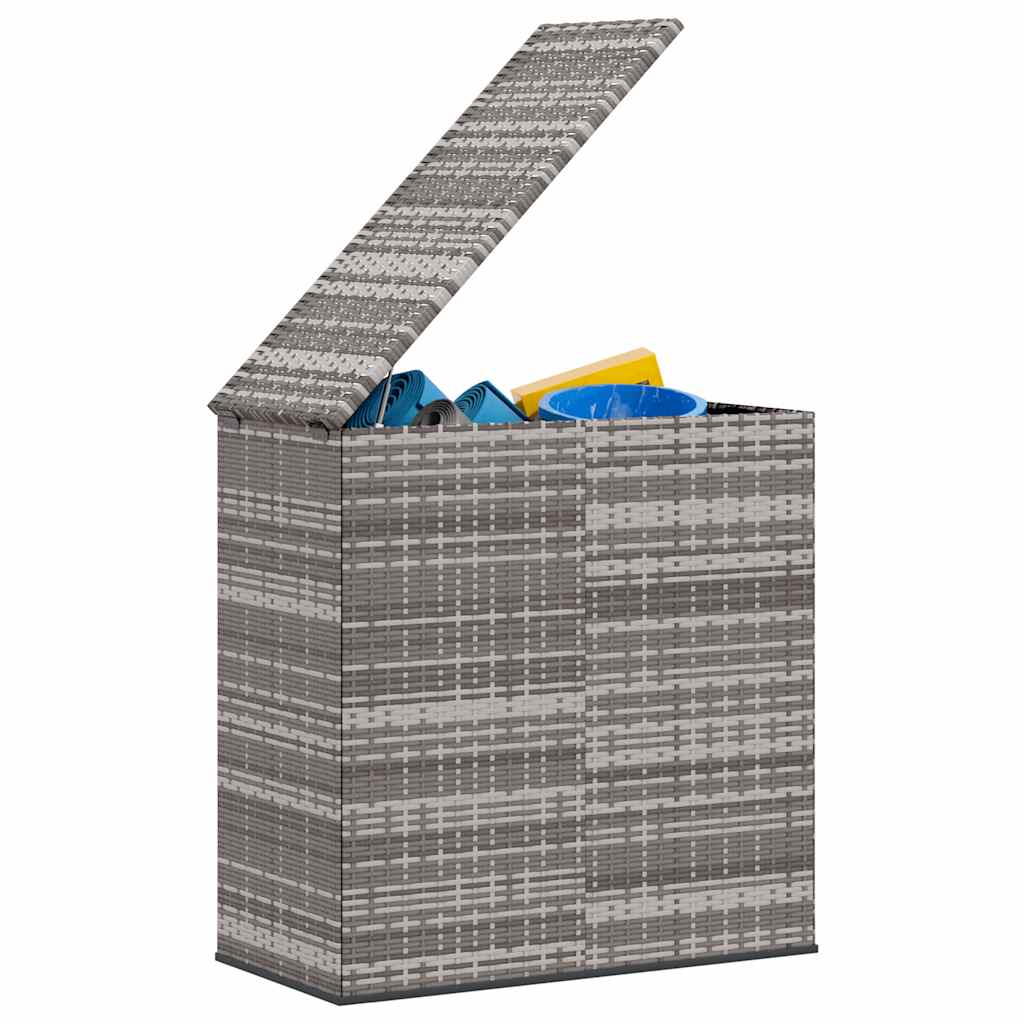 Sodo dėžė pagalvėlėms, pilka, 100x49x103,5cm, PE ratanas