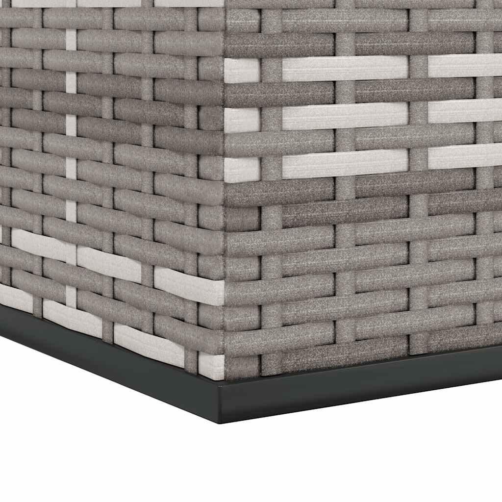 Sodo dėžė pagalvėlėms, pilka, 100x49x103,5cm, PE ratanas