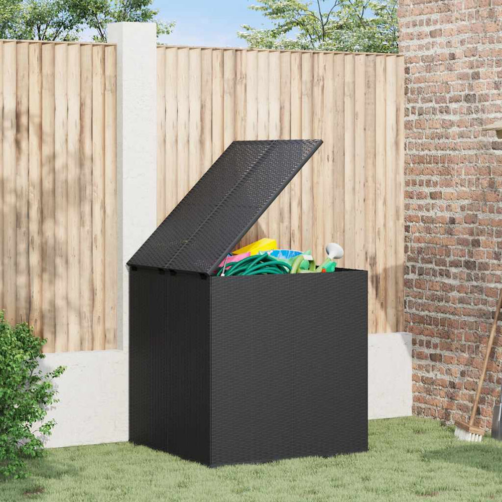 Garden storage box for cushions, black, 100x97.5x104cm, PE rattan