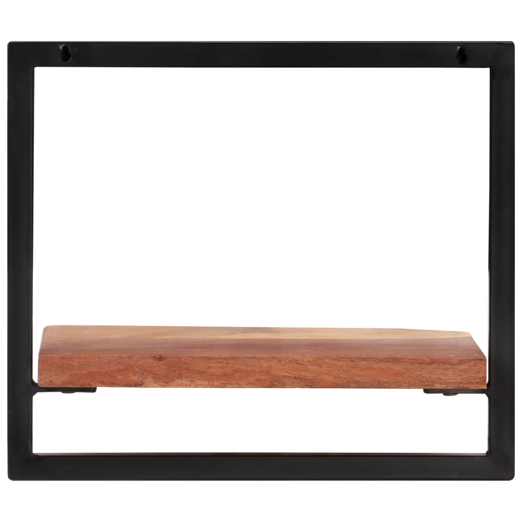 Wall shelves, 2 pcs., 40x24x35cm, acacia and steel