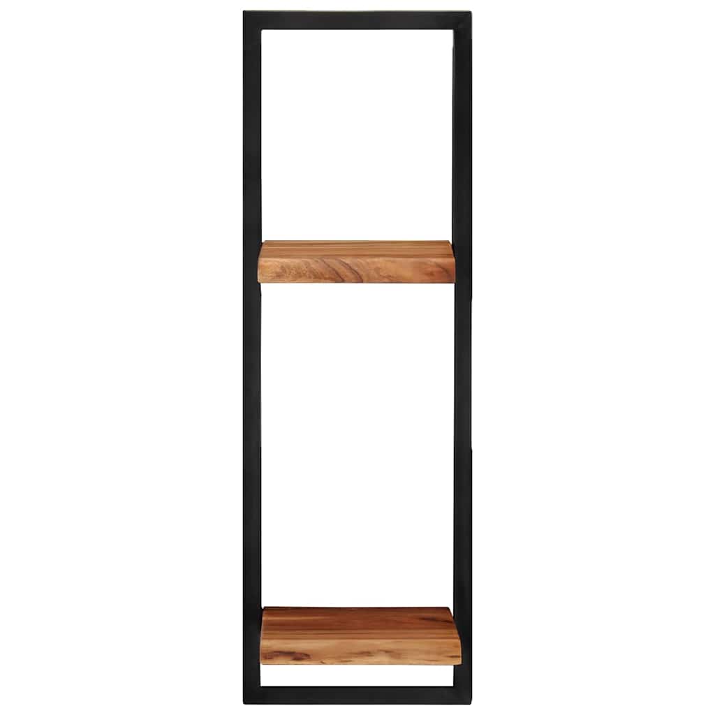 Wall shelves, 2 pcs., 25x25x75cm, acacia and steel