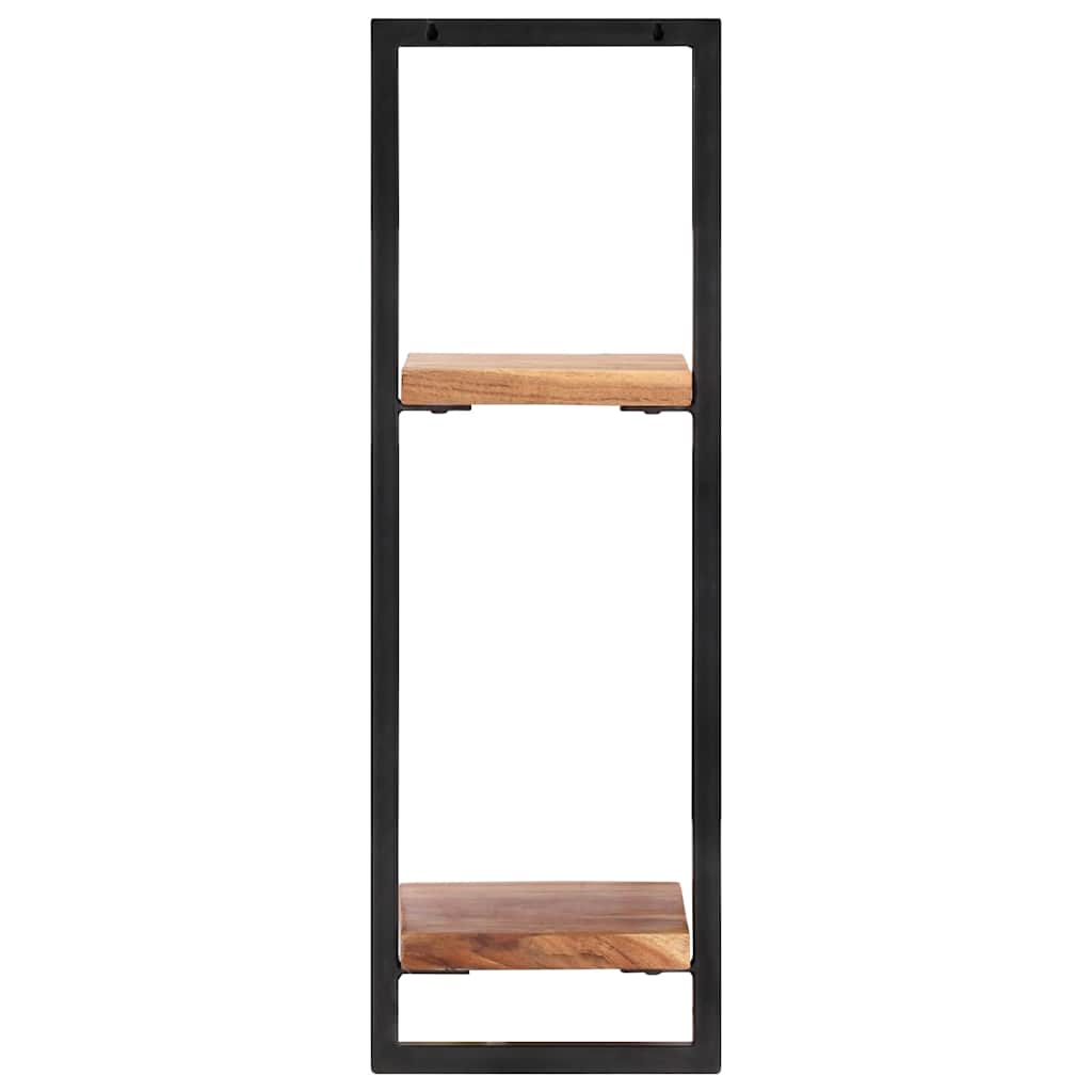 Wall shelves, 2 pcs., 25x25x75cm, acacia and steel