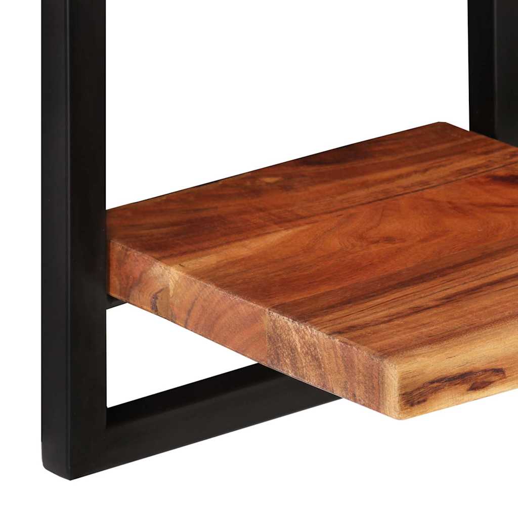 Wall shelves, 2 pcs., 25x25x75cm, acacia and steel