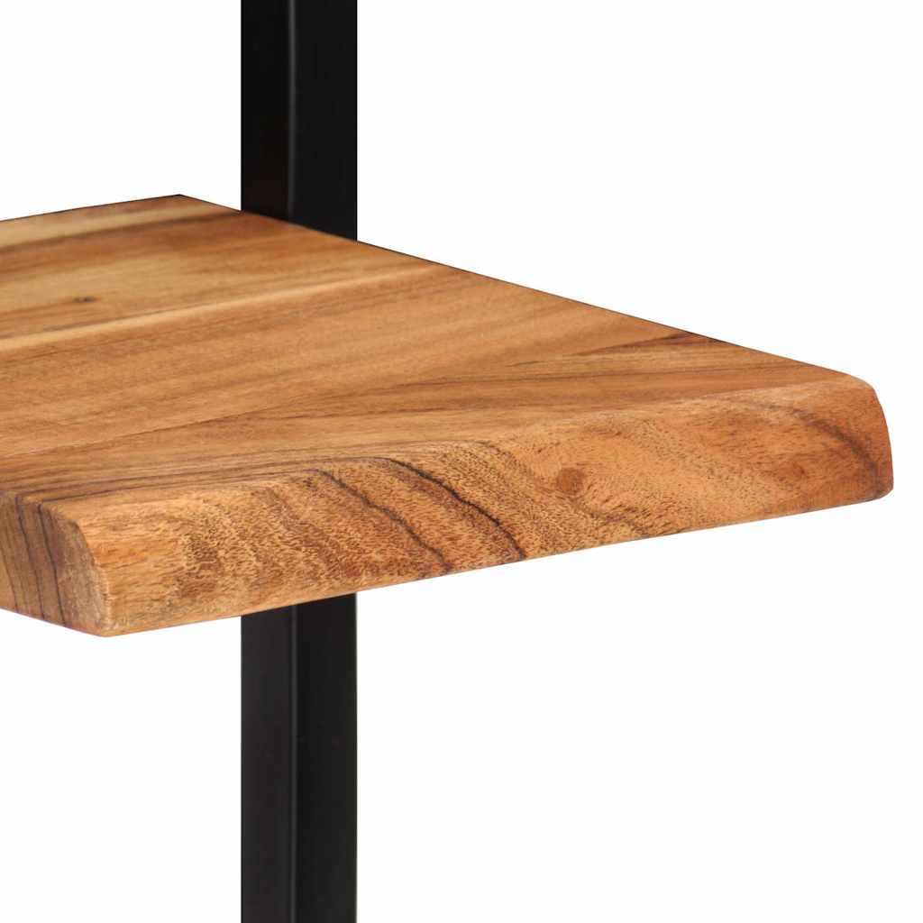 Wall shelves, 2 pcs., 25x25x75cm, acacia and steel
