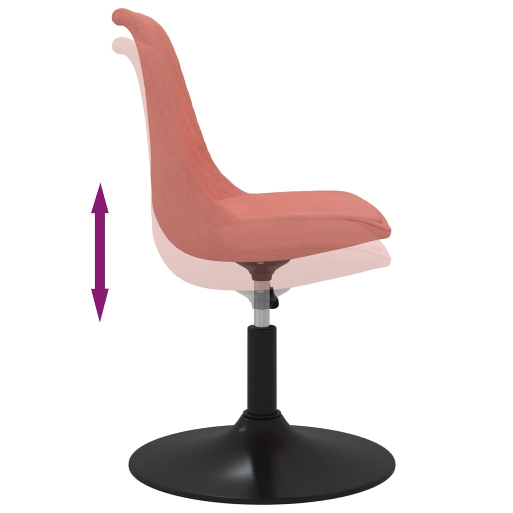 Swivel Dining Chairs, 4 pcs, Pink Velvet