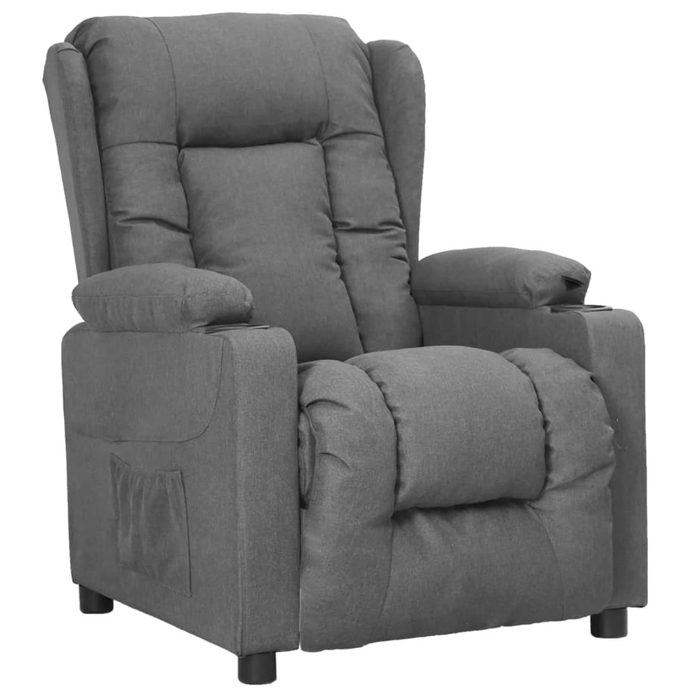 Recliner, light grey, fabric
